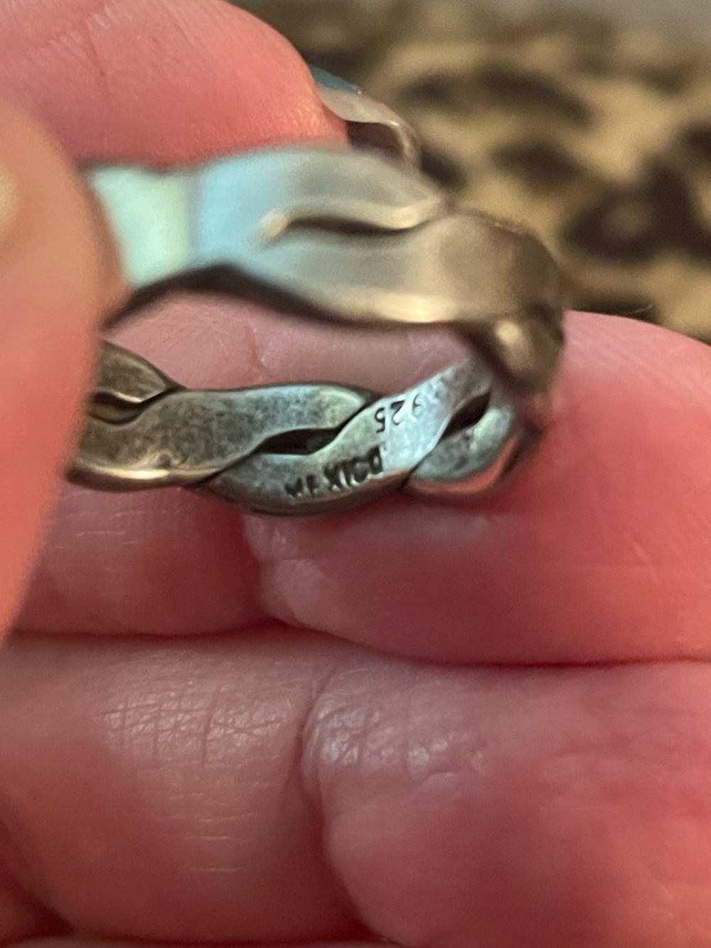 Sterling Silver Braided Band Ring - 925 Mexico - Silver
